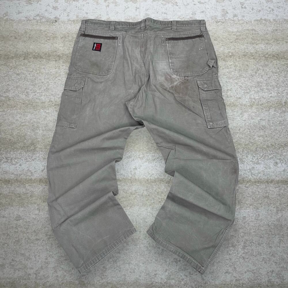 Vintage Y2K Wrangler Riggs Carpenter Pants 44x32 Baggy Wide Leg Fit Hazel Tan